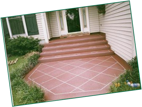 Front entrancr, steps, landing and walk